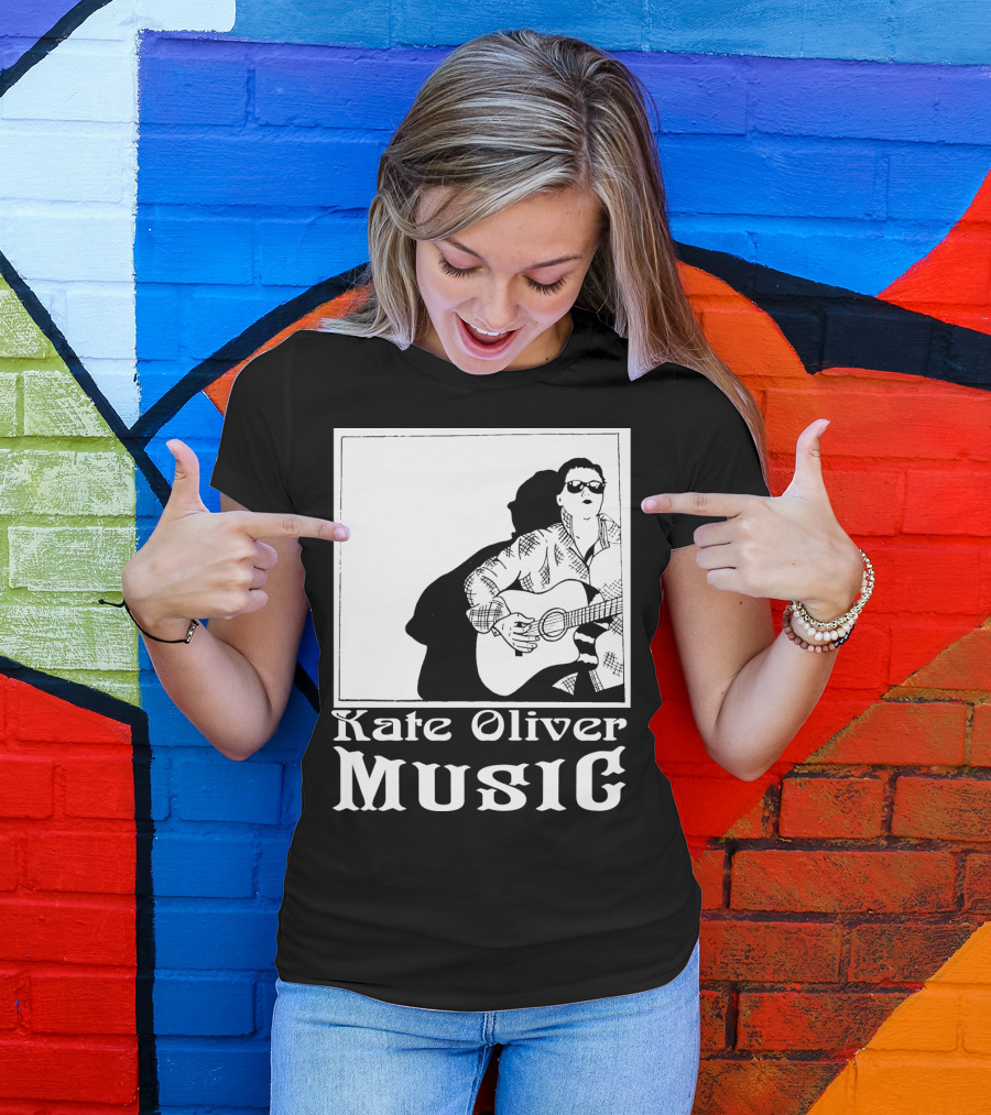 Kate Oliver Acoustic Music Style Guitarist T-Shirt