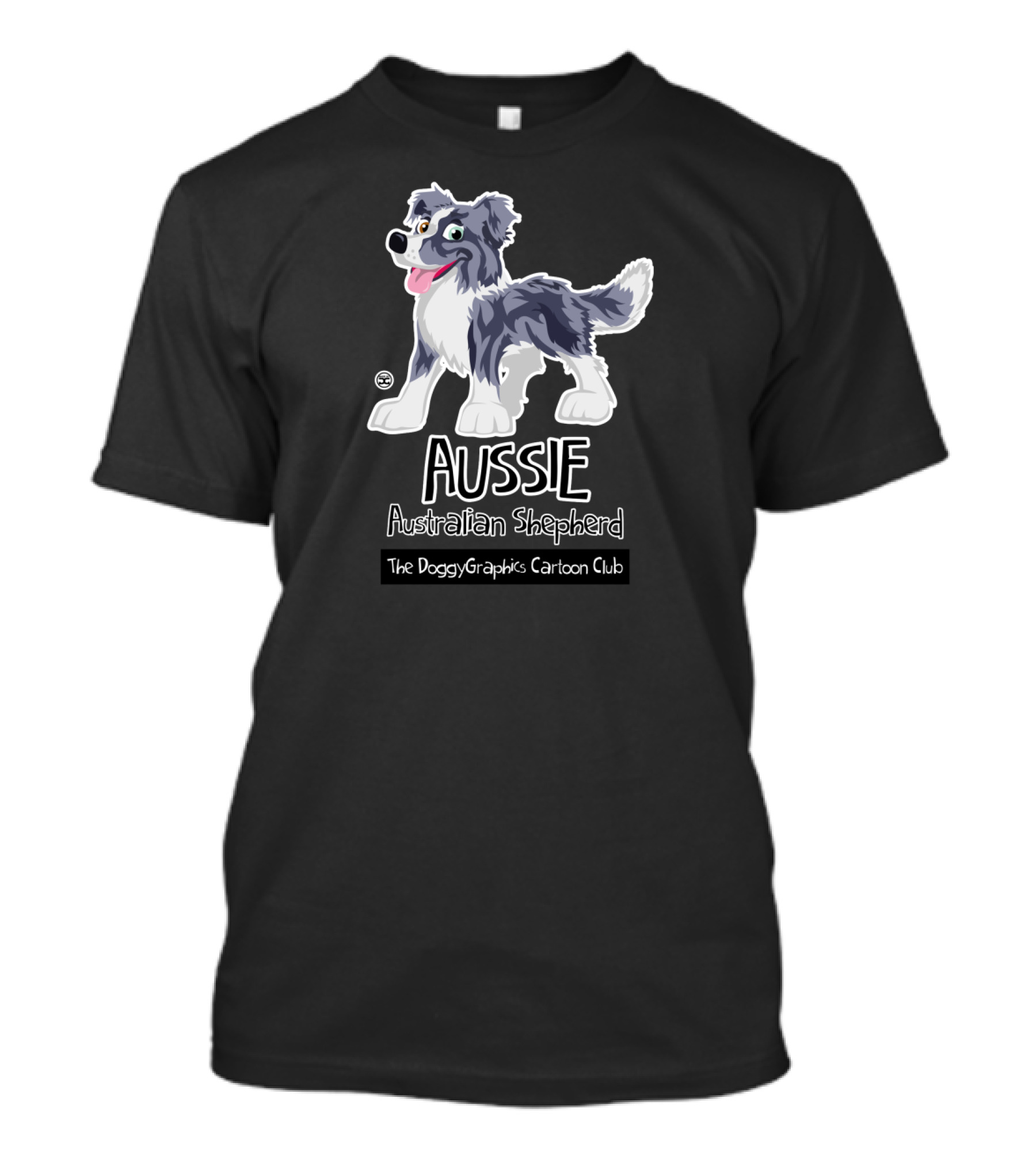 Aussie Australian Shepherd The DoggyGraphics Cartoon Club T-Shirt