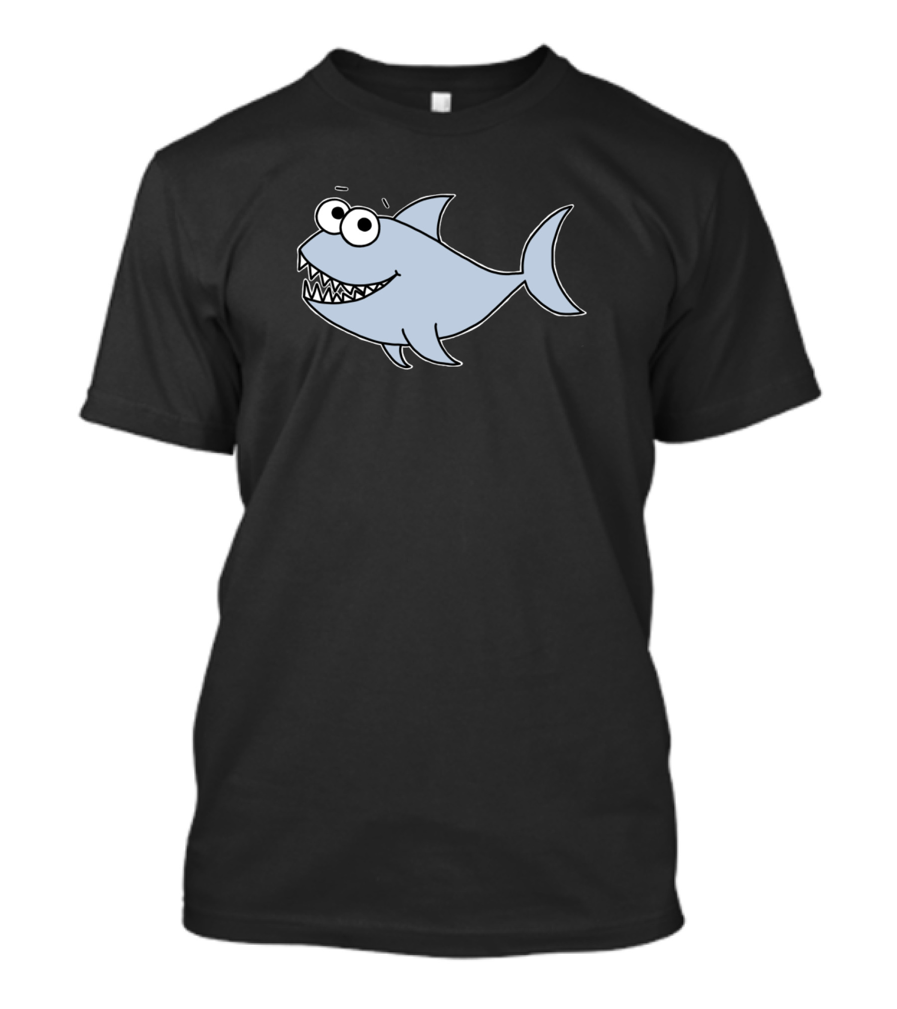 Adorable Cartoon Shark With Wide Eyes T-Shirt