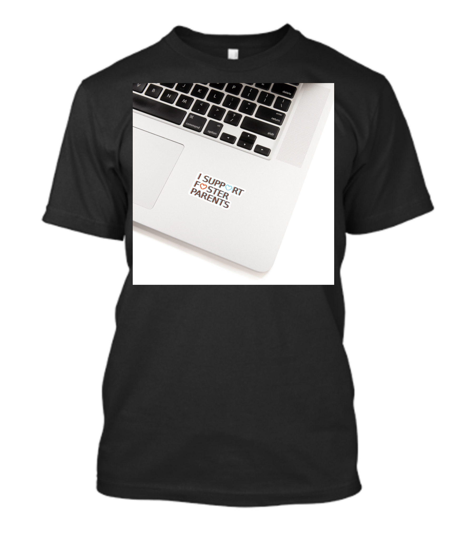 I Support Foster Parents Laptop Sticker Heart Emblem T-Shirt