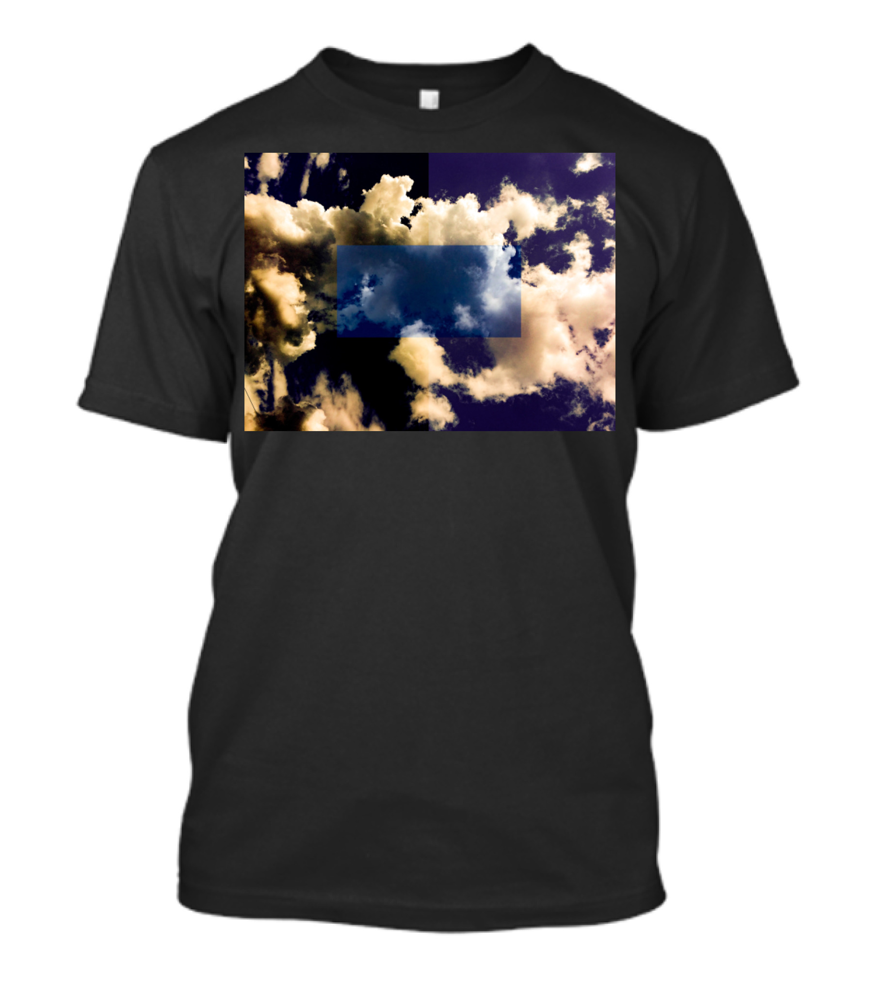Cloud Perspectives Blue Sky Overlay Contrasting Light And Dark T-Shirt