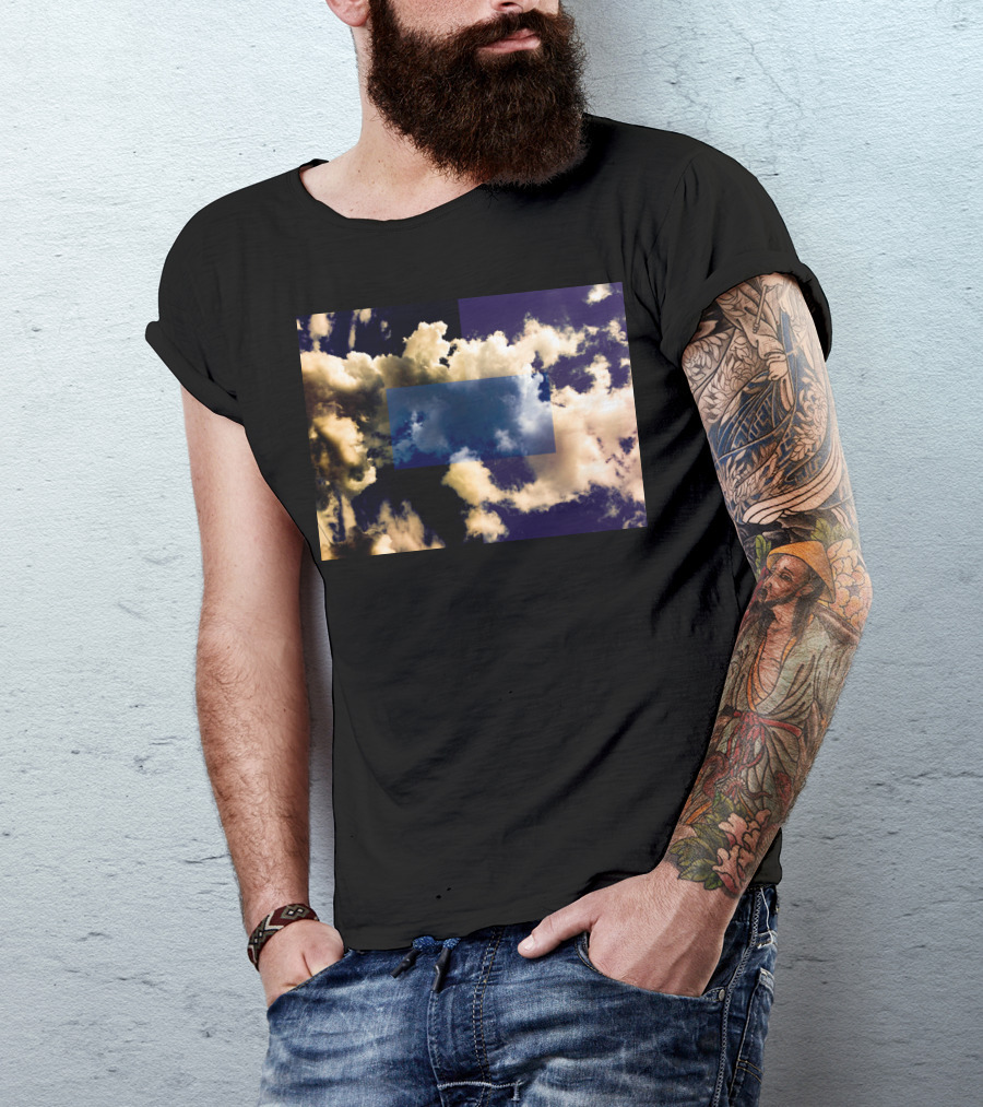 Cloud Perspectives Blue Sky Overlay Contrasting Light And Dark T-Shirt