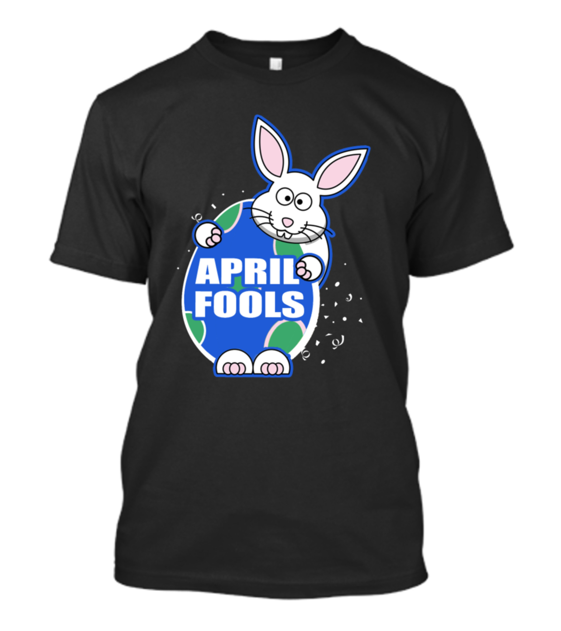 April Fools Easter Bunny Hugging Egg With Whiskers And Ears T-Shirt