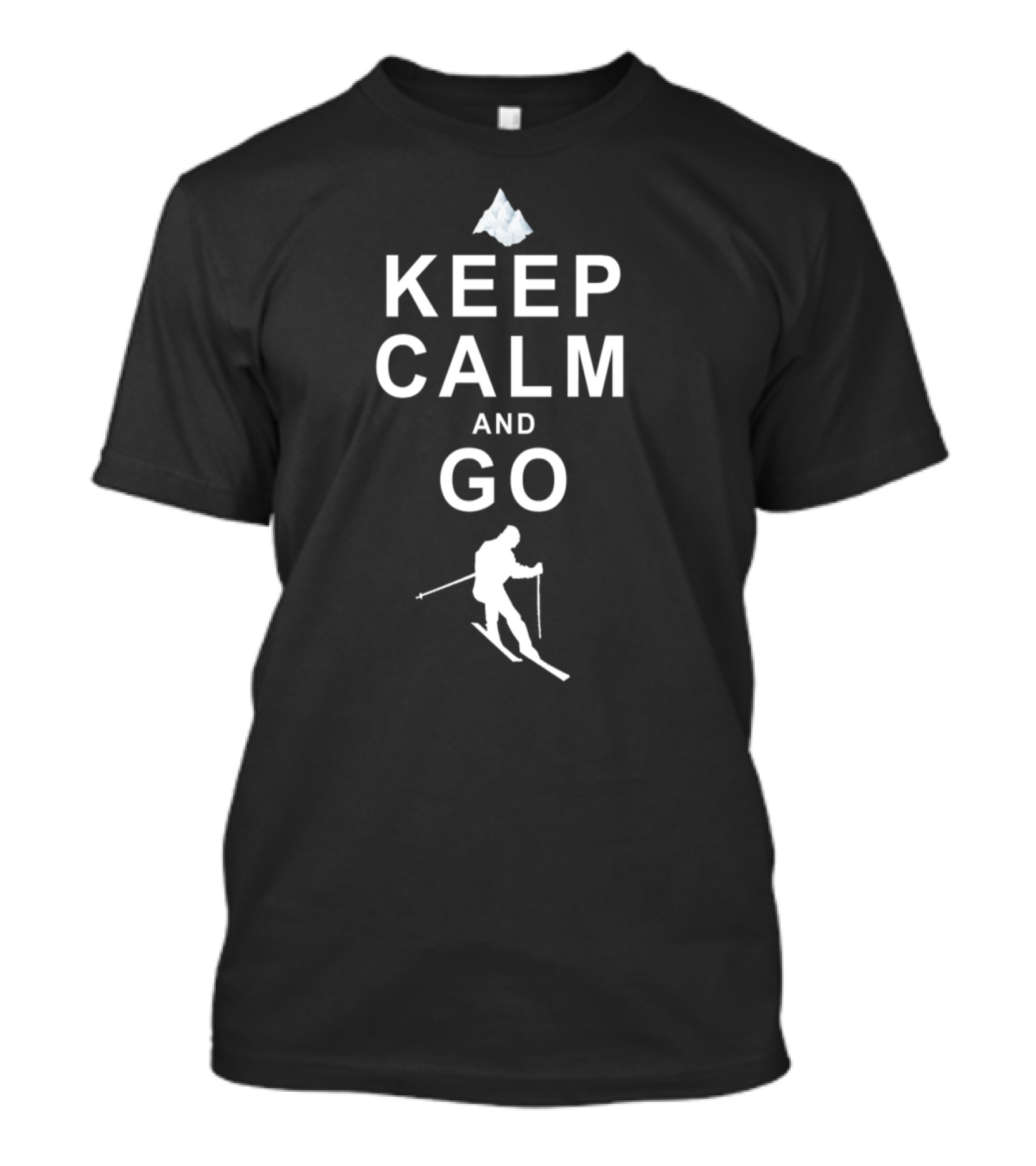 Keep Calm And Go Skiing With Mountain And Skier T-Shirt
