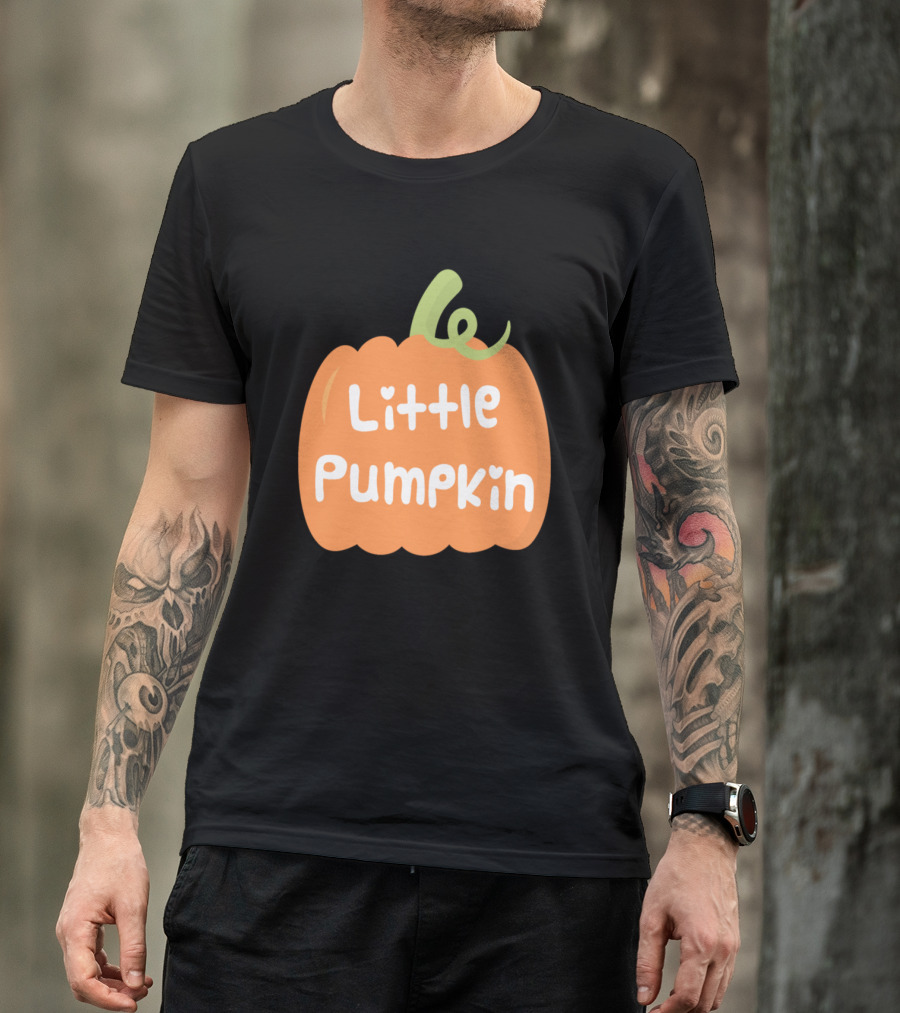 Little Pumpkin With Whimsical Heart Accents T-Shirt