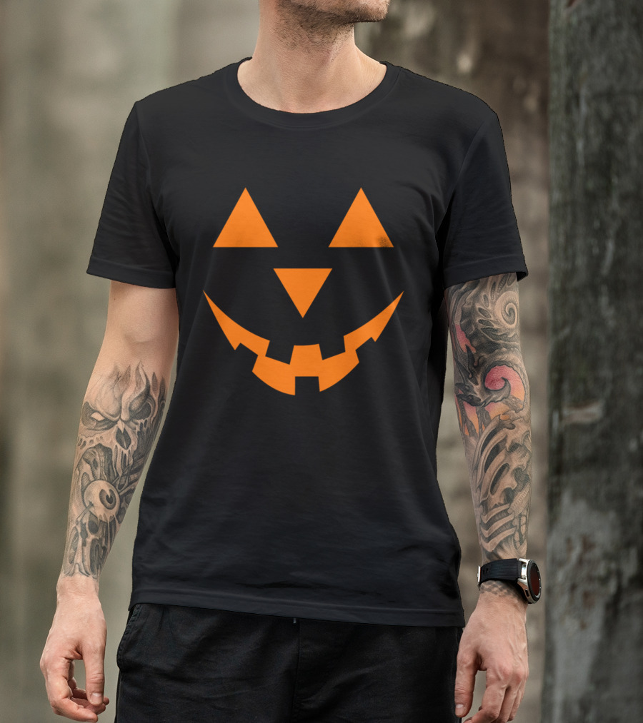 Halloween Jack-O'-Lantern Pumpkin Face Orange T-Shirt