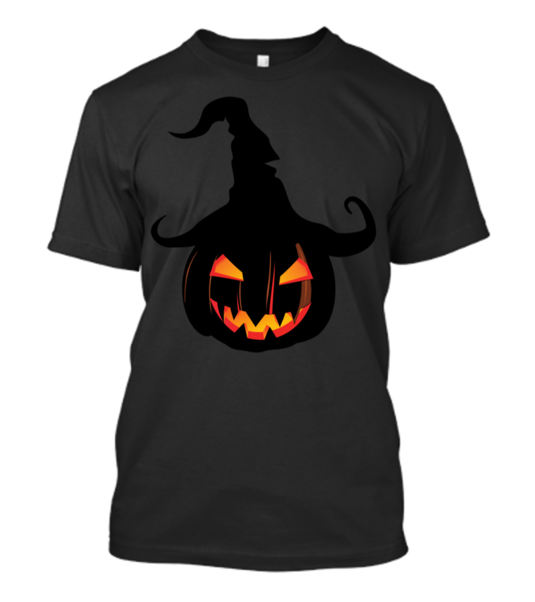Halloween Scary Pumpkin Calabaza With Witch Hat T-Shirt