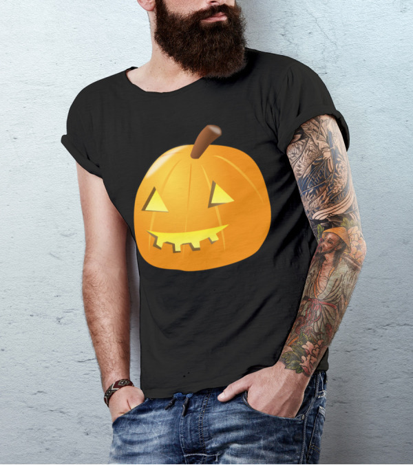 Classic Jack-O'-Lantern Halloween Pumpkin Face T-Shirt