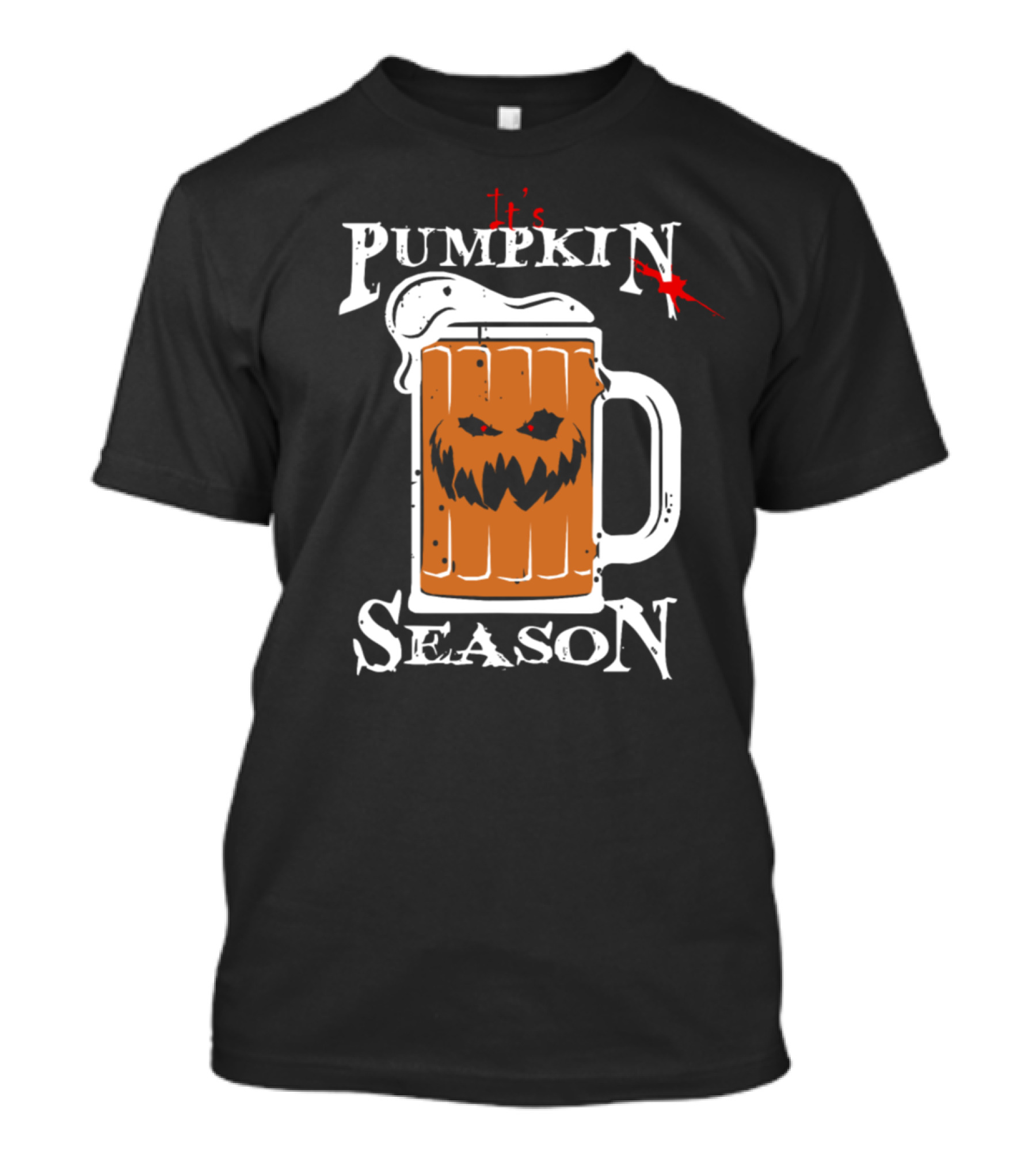It's Pumpkin Season Halloween Beer Mug With Spooky Jack-O'-Lantern Face T-Shirt
