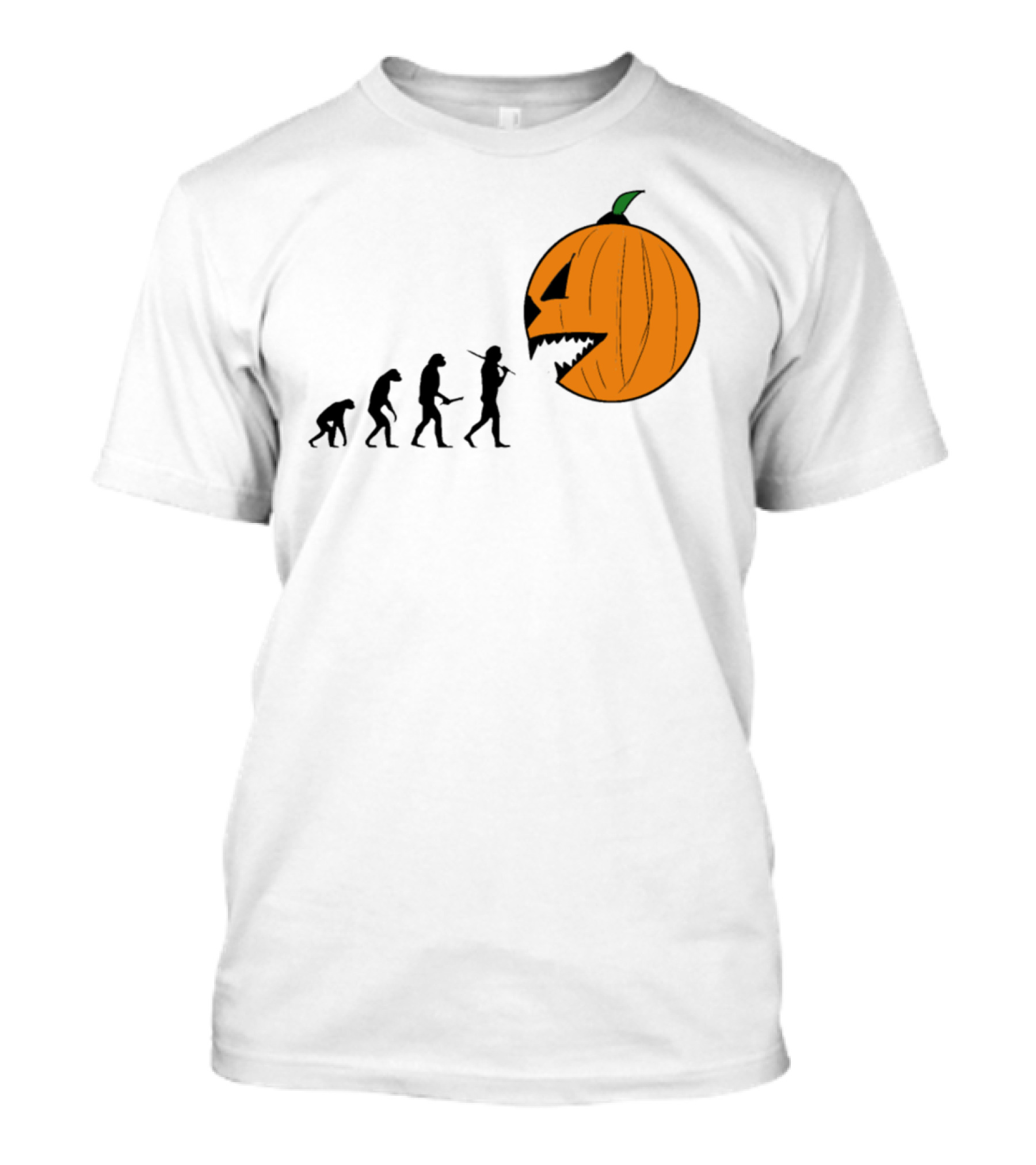 Halloween Pumpkin Evolution Silhouette With Jack-O'-Lantern T-Shirt
