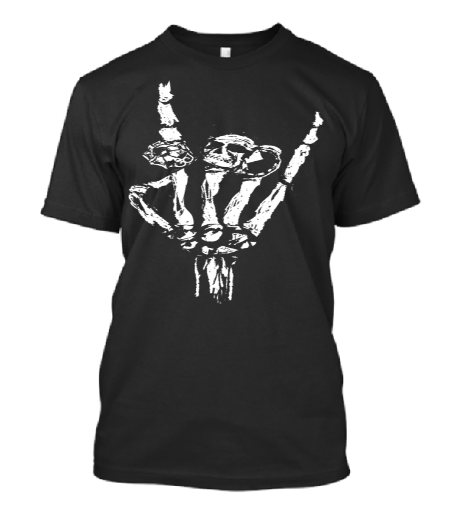 Skeleton Hand With Rings Gesture T-Shirt