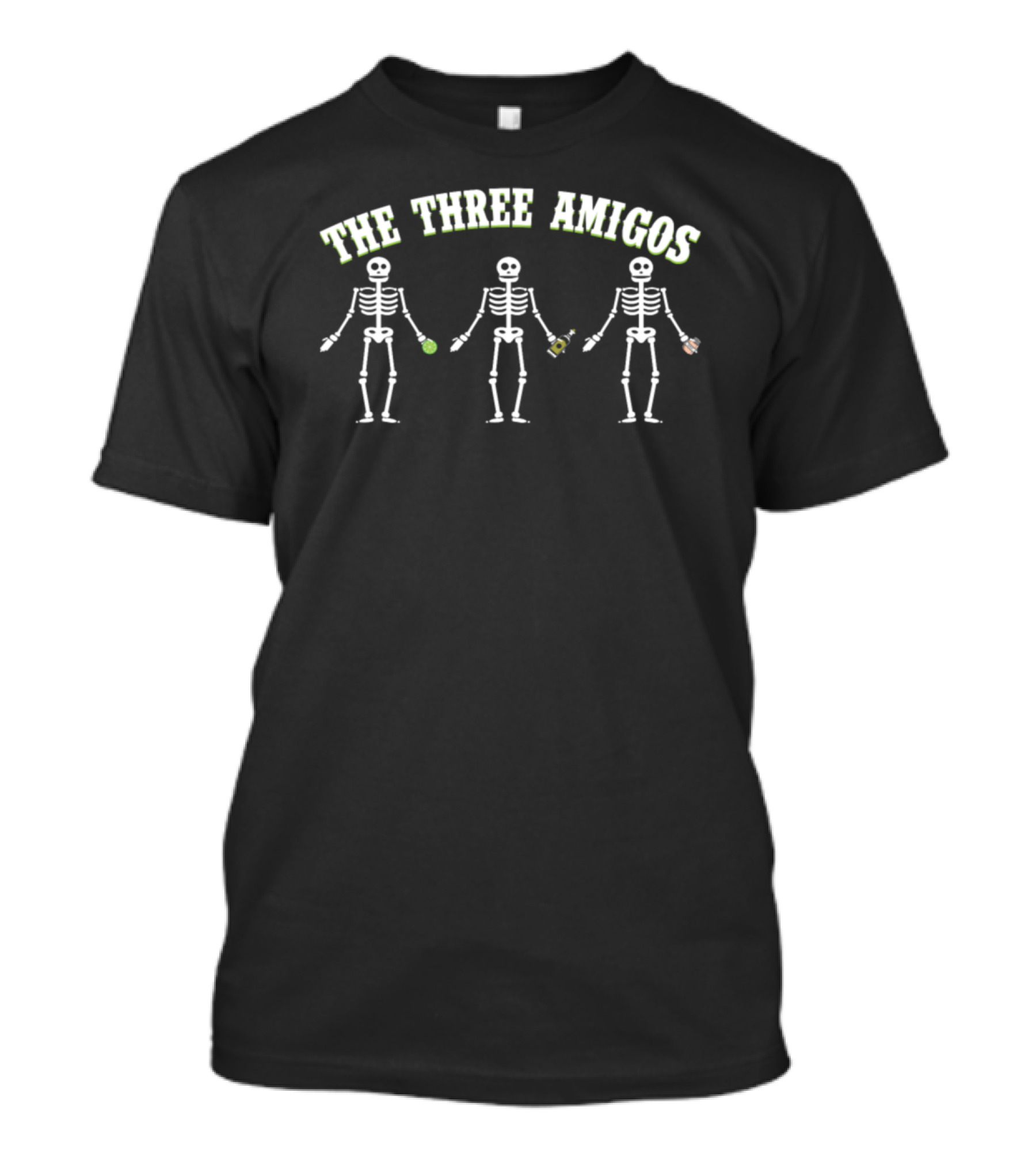 The Three Amigos Skeletons With Tequila Salt Lime T-Shirt