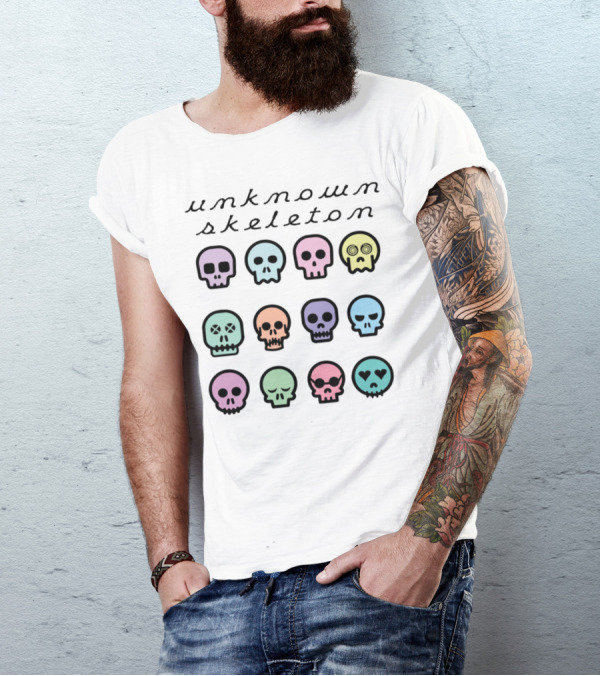 Unknown Skeleton Pastel Colored Skulls T-Shirt