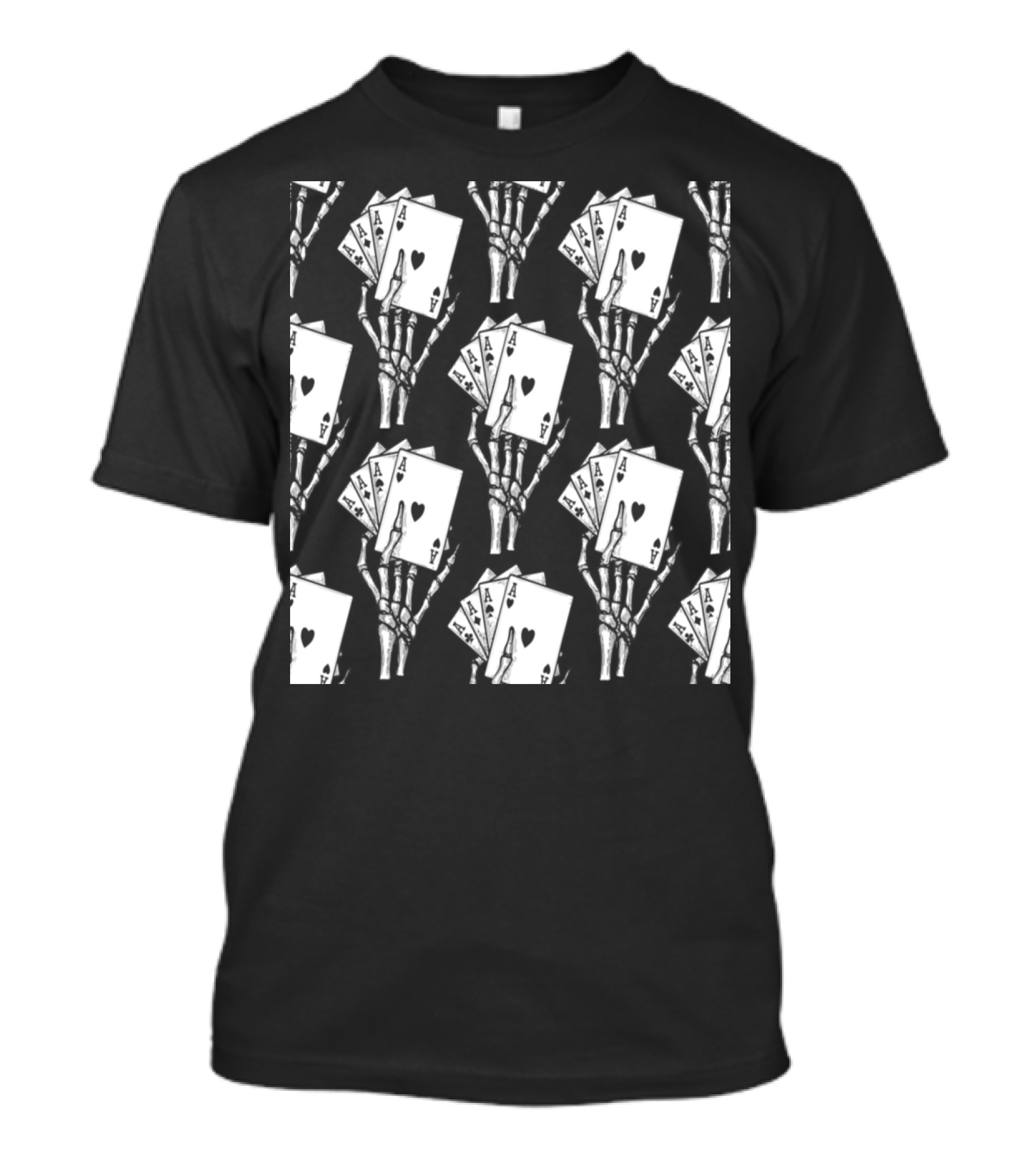 Poker Aces Skeleton Hands Card T-Shirt