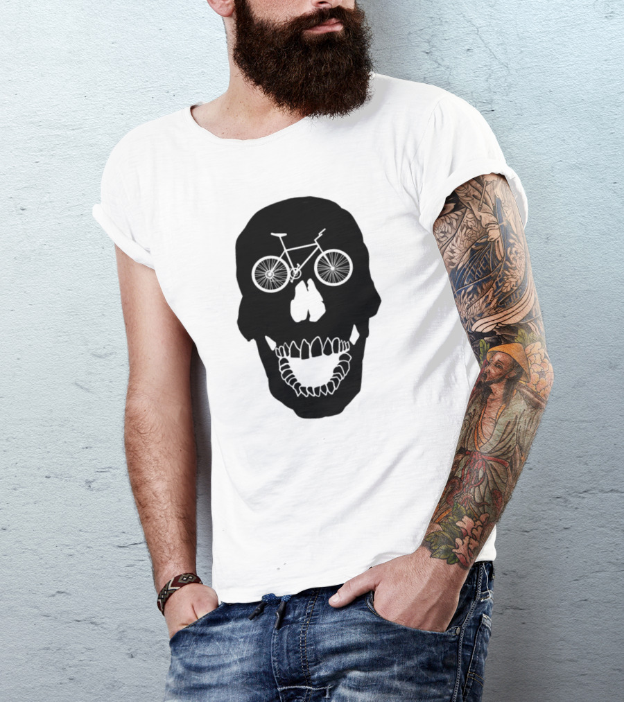 Bicycle Skull Skeleton Cyclist Bone Ride T-Shirt