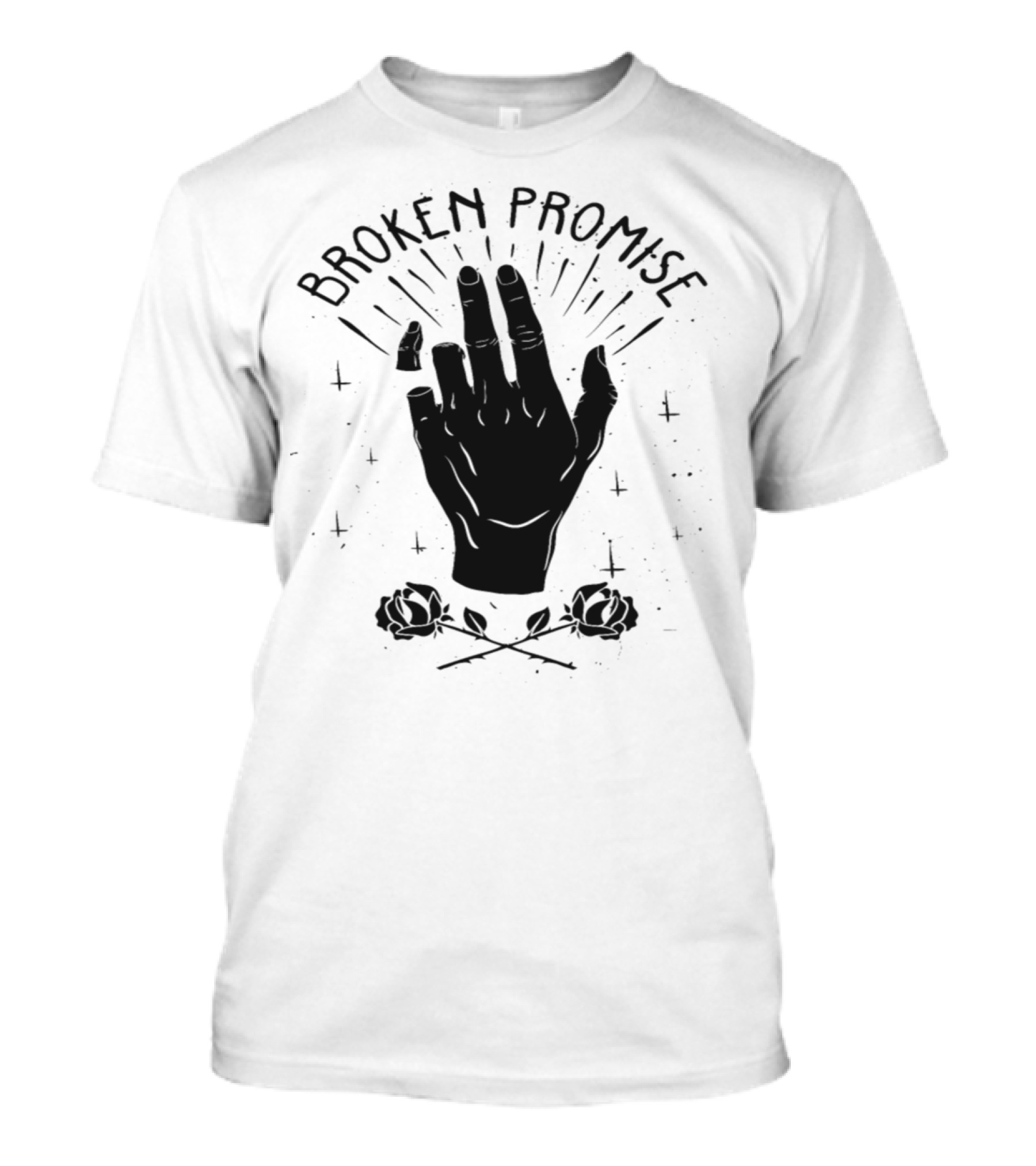 Broken Promise Skeleton Hand With Roses T-Shirt