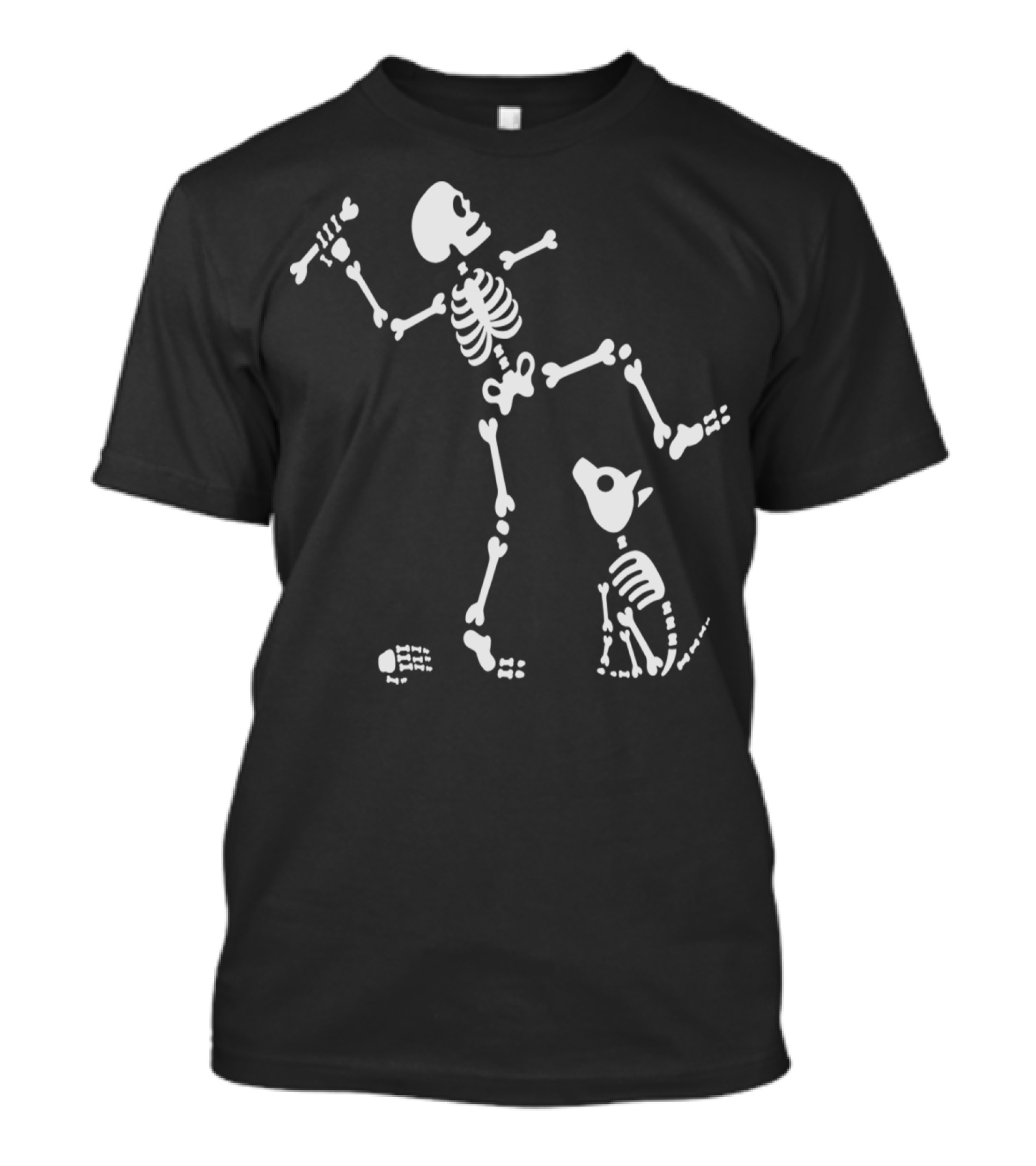 Go Fetch Bone Dog Skeleton Arm Playful Skeleton With Dog T-Shirt