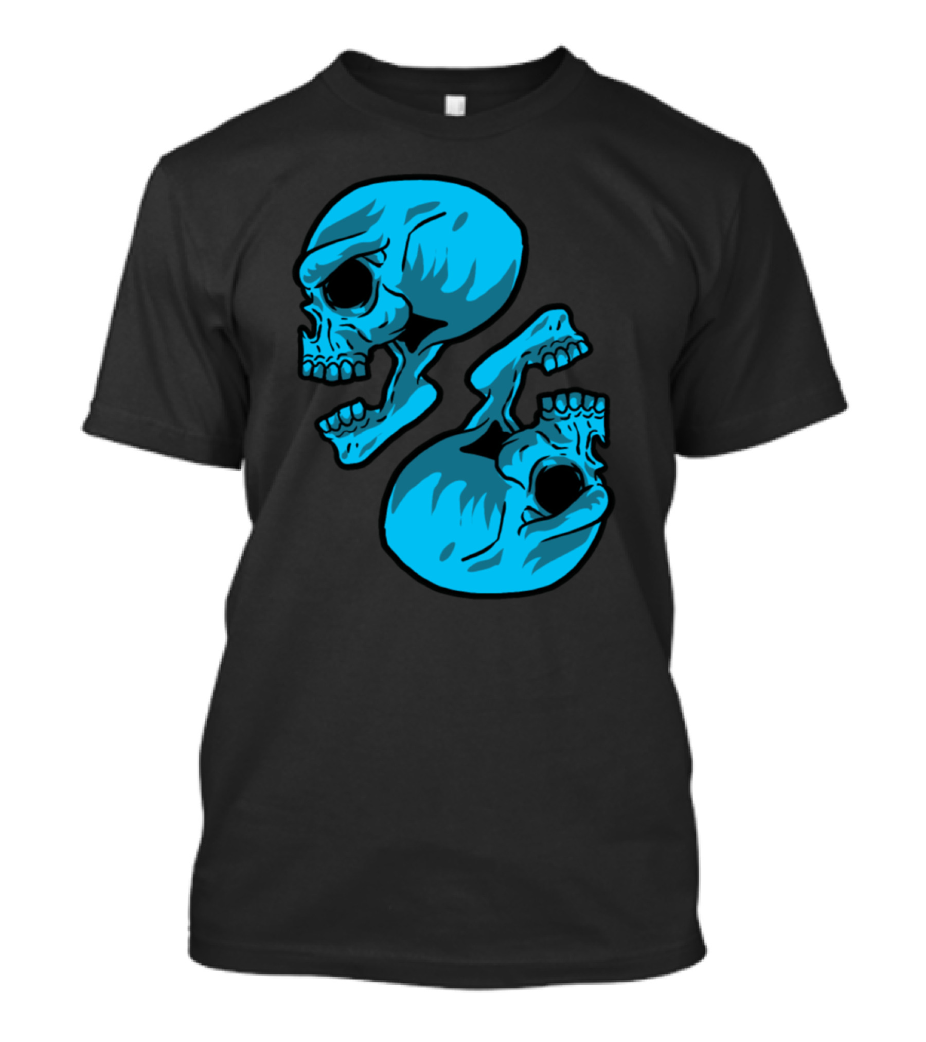 Two Heads Skull Human Skeleton Bony Mask Bone T-Shirt