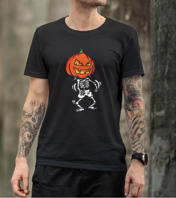 Flossing Dance Pumpkin Head Skeleton T-Shirt