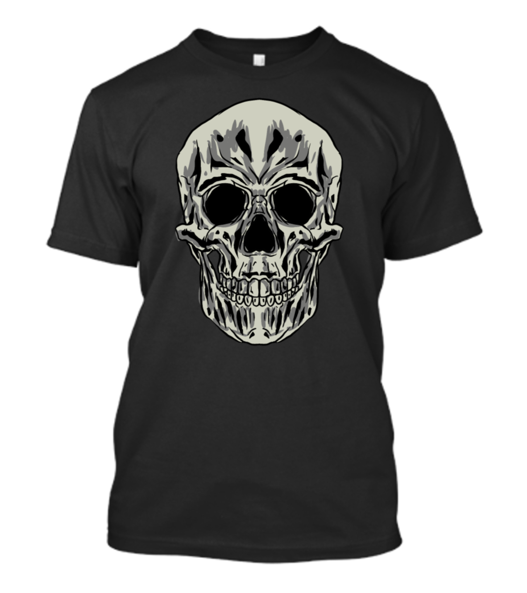 Skull Human Skeleton Bones Teeth Bony Mask Grinning Face T-Shirt