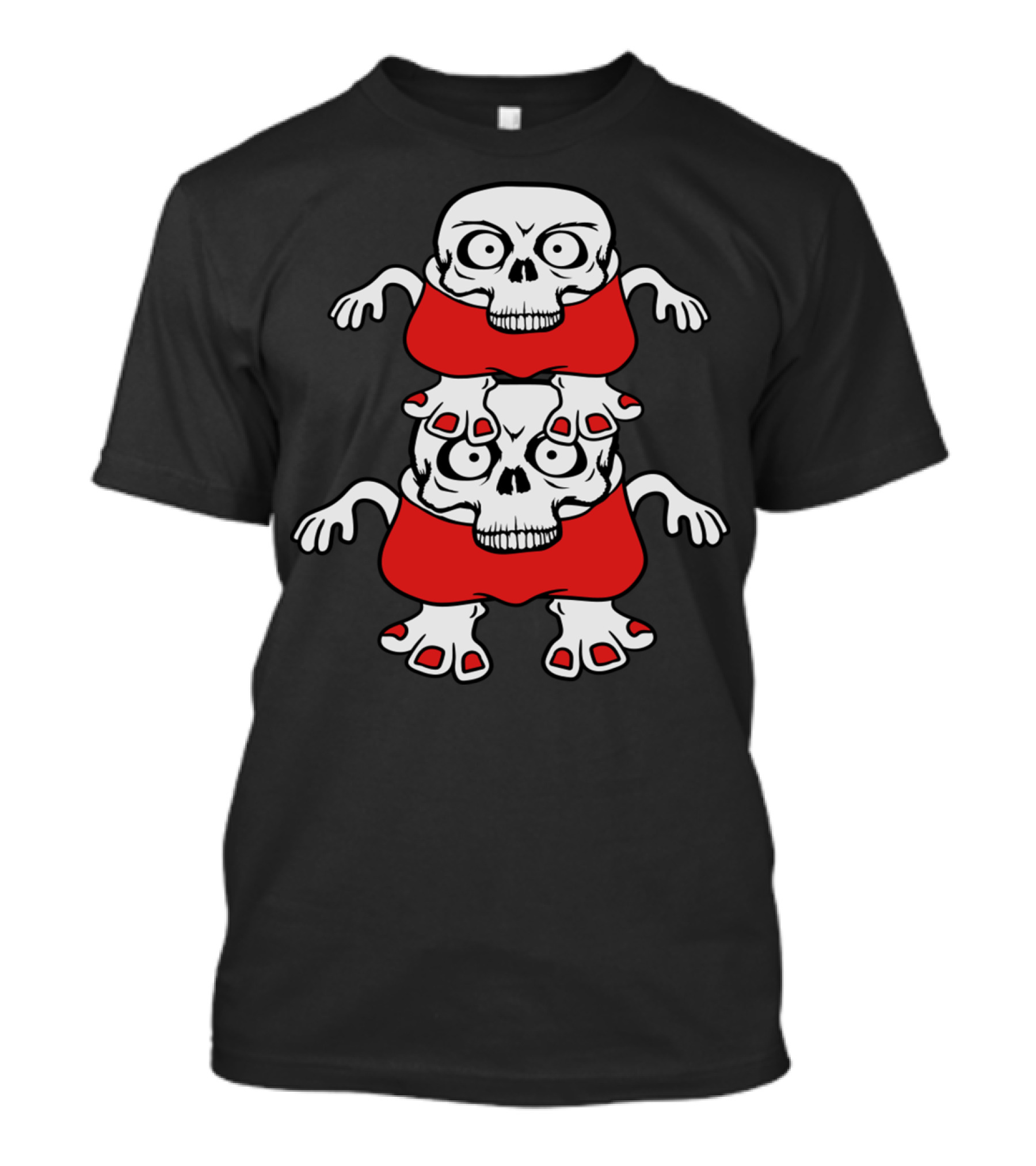 Tower 2 Skeleton Skull Bones Friends Team Couple T-Shirt