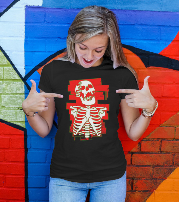 Break Heads Skeleton Skull Red Ribcage T-Shirt