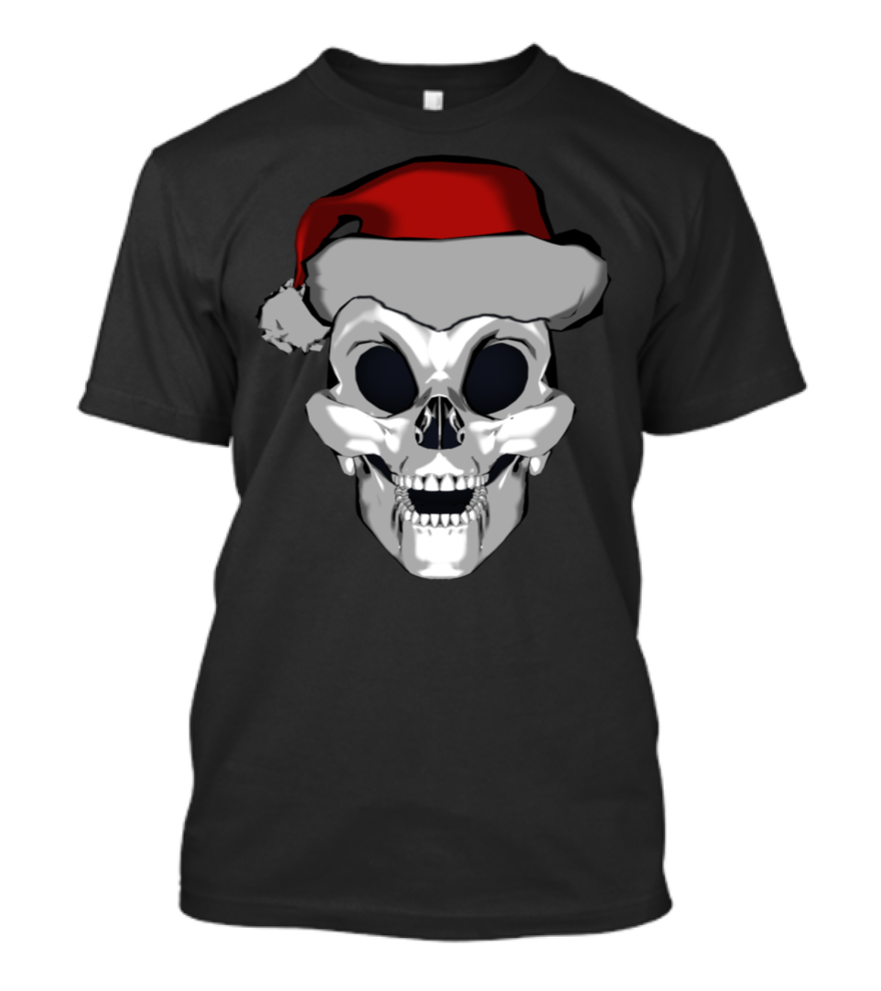 Happy Santa Skull Christmas Hat T-Shirt
