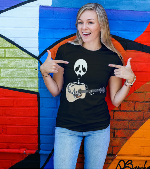 Even When I'm Dead Skeleton Playing Guitar T-Shirt
