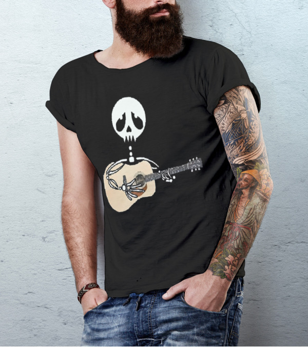 Even When I'm Dead Skeleton Playing Guitar T-Shirt
