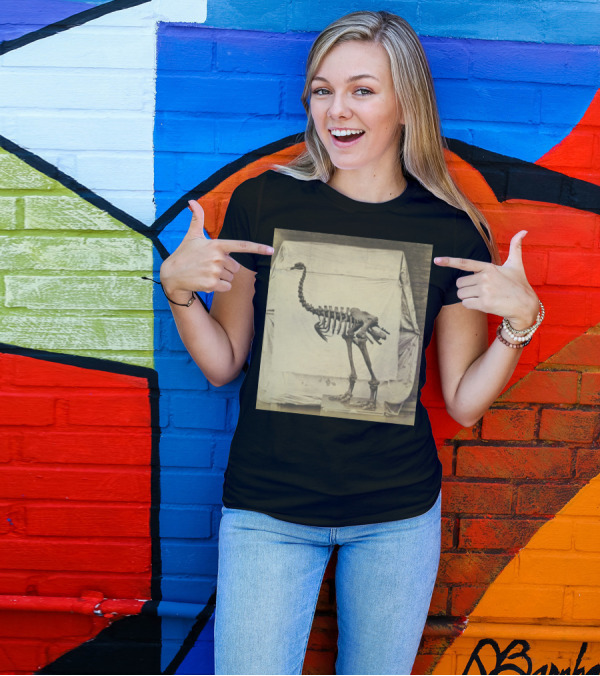 Dinomoris Elephantopus Dinosaur Bird Skeleton T-Shirt