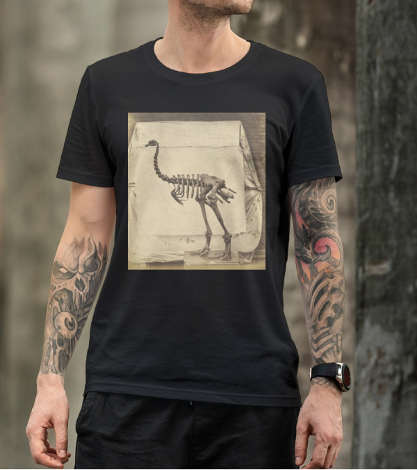 Dinomoris Elephantopus Dinosaur Bird Skeleton T-Shirt