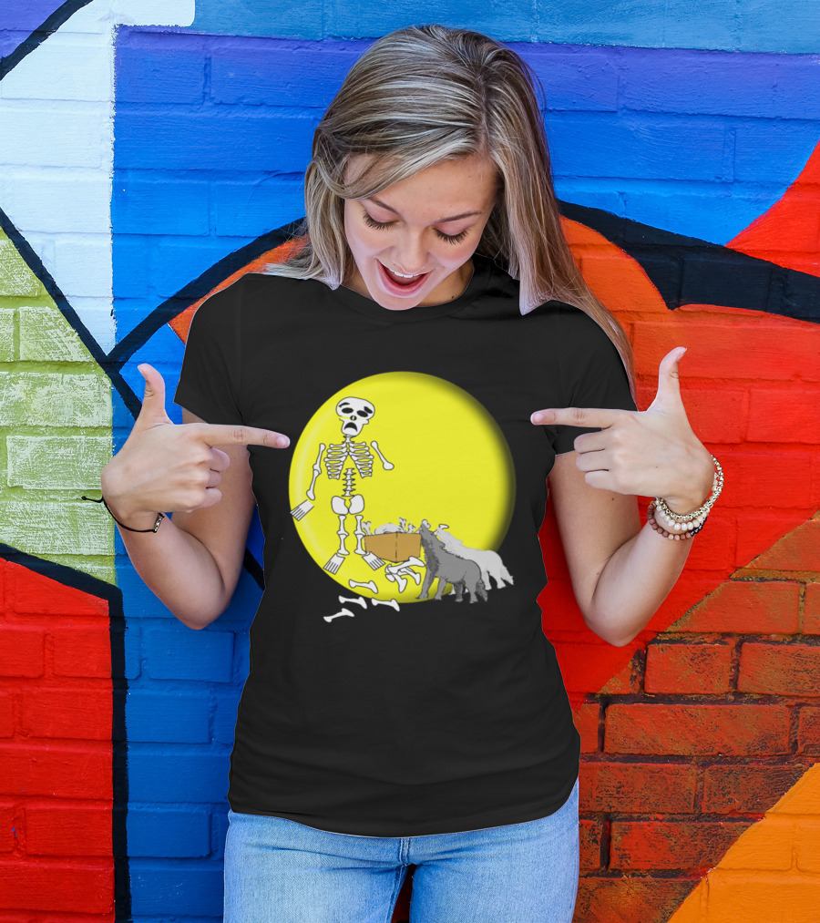 Skeleton Moon Wolves Night Bones2 T-Shirt