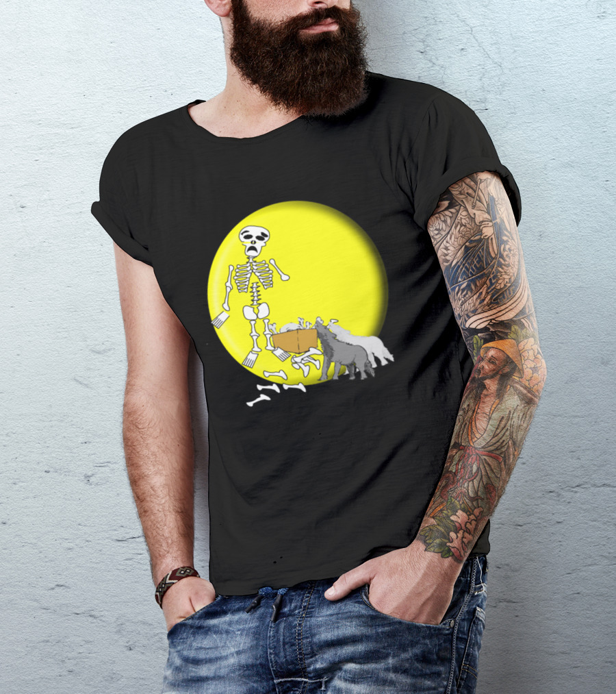 Skeleton Moon Wolves Night Bones2 T-Shirt