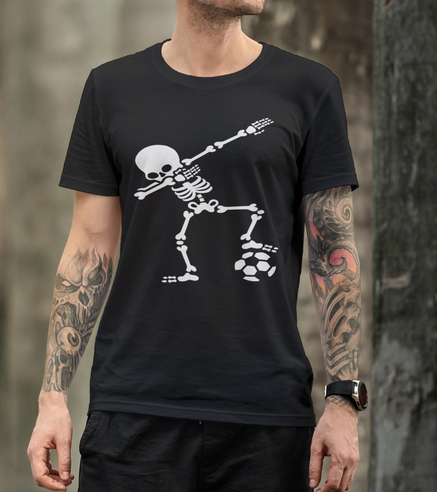 Dab Dabbing Skeleton Soccer Football T-Shirt