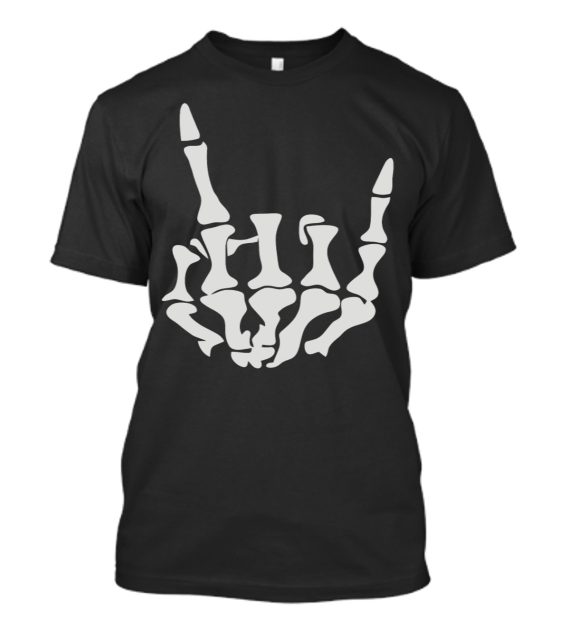 Rock Heavy Metal Skeleton Hand Gesture T-Shirt