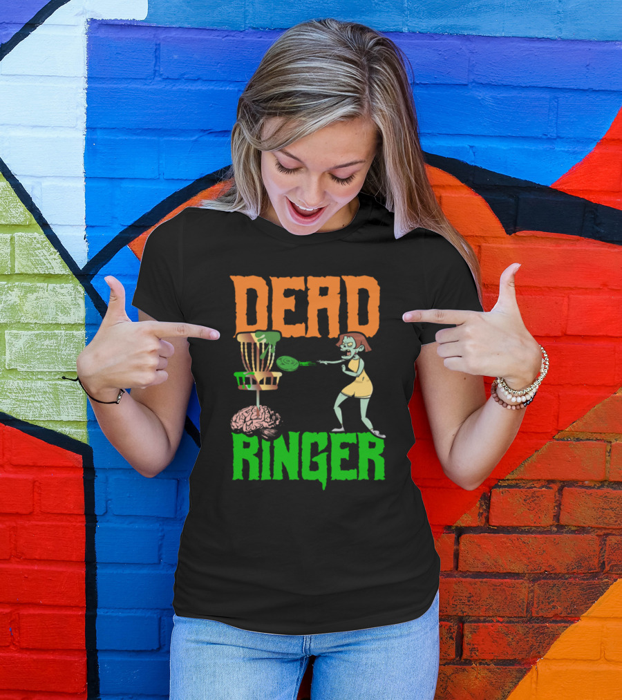 Dead Ringer Disc Golf Funny Halloween Zombie Disc Monster Banging Chains T-Shirt