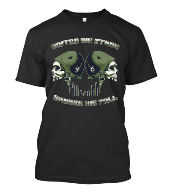 United We Stand Divided We Fall Veterans Military Skull Bullet T-Shirt