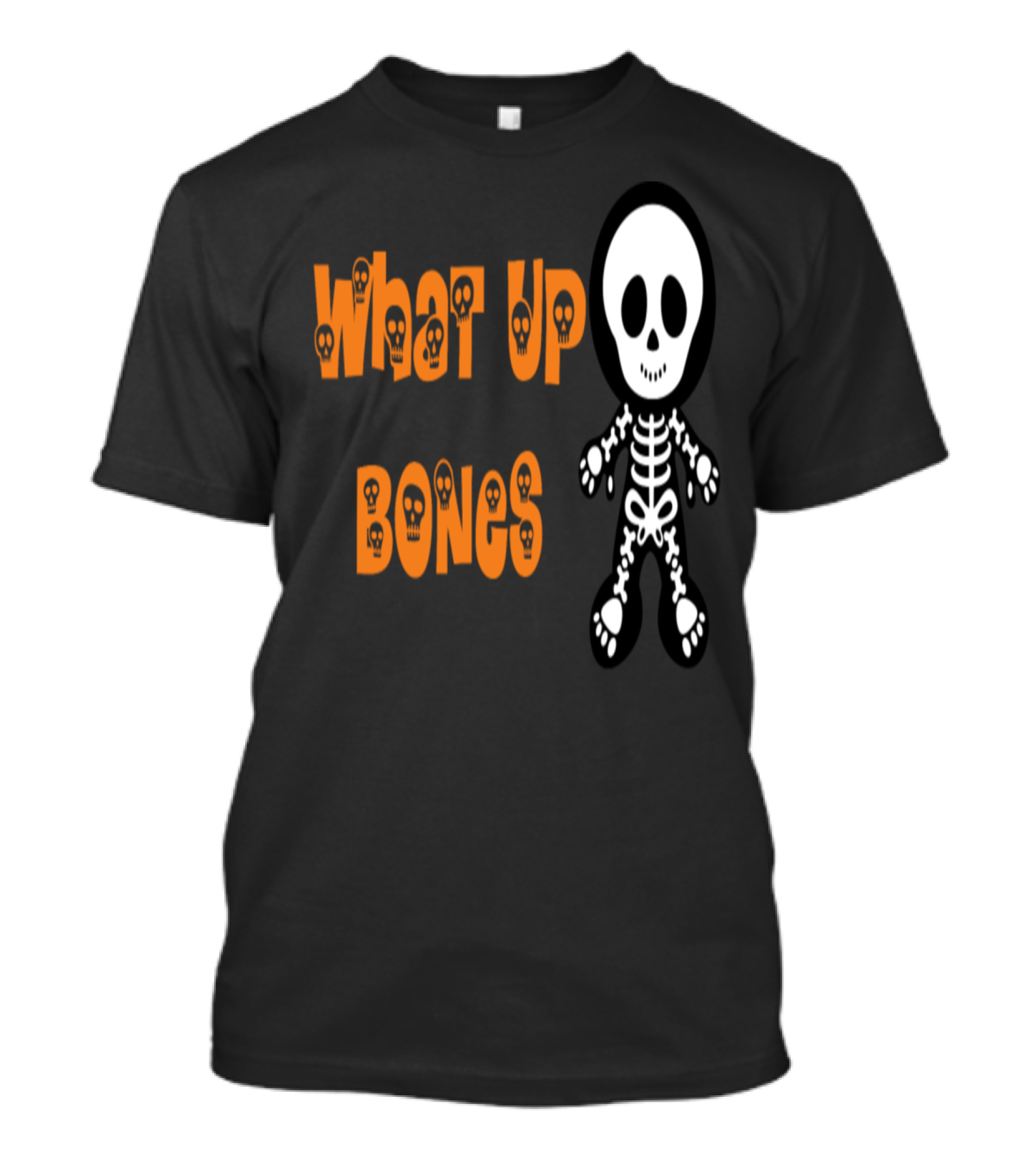 What Up Bones Halloween Skeleton Kids Fun Spooky Appeal T-Shirt