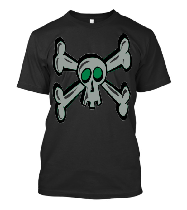 Green-Eyed Skull And Crossbones T-Shirt