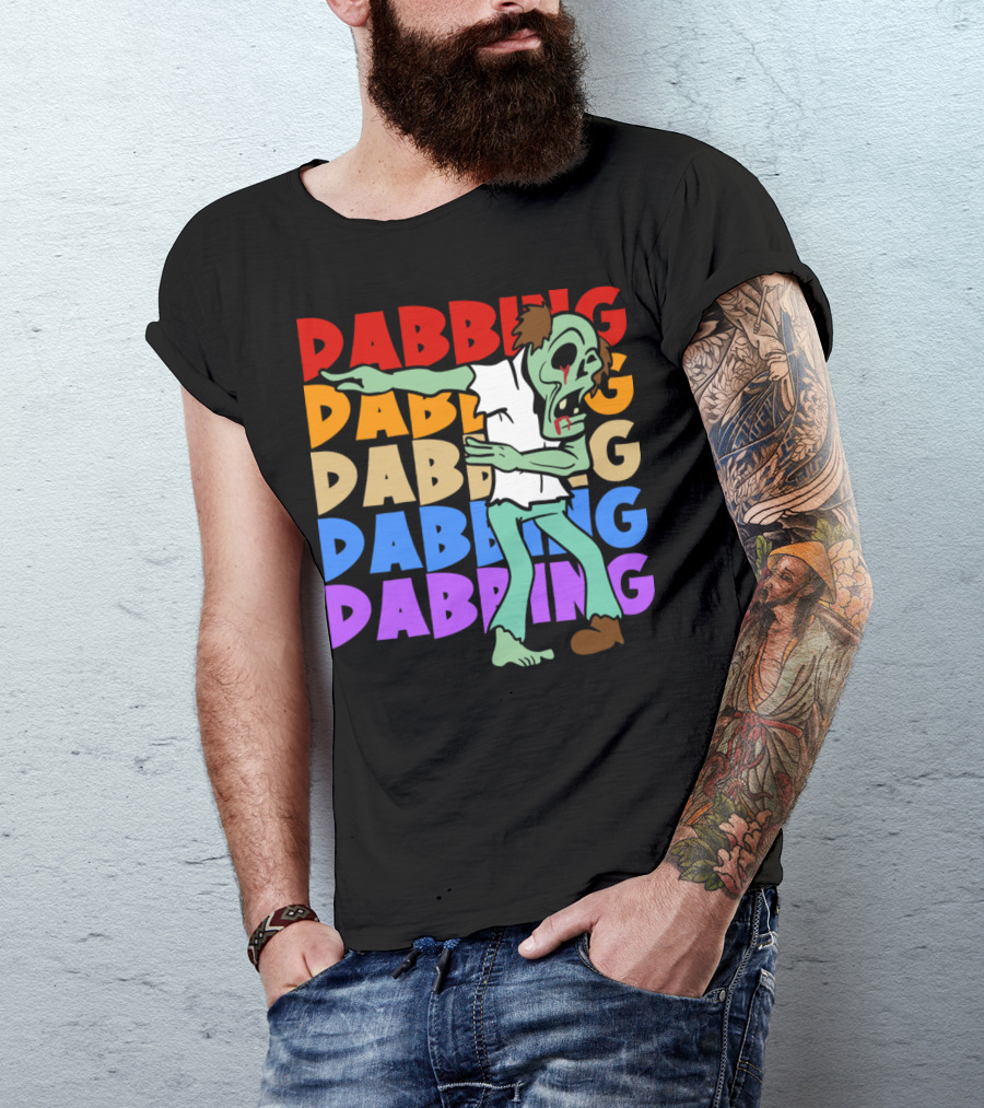 Retro Vintage Halloween Dabbing Dab Monster Zombie T-Shirt
