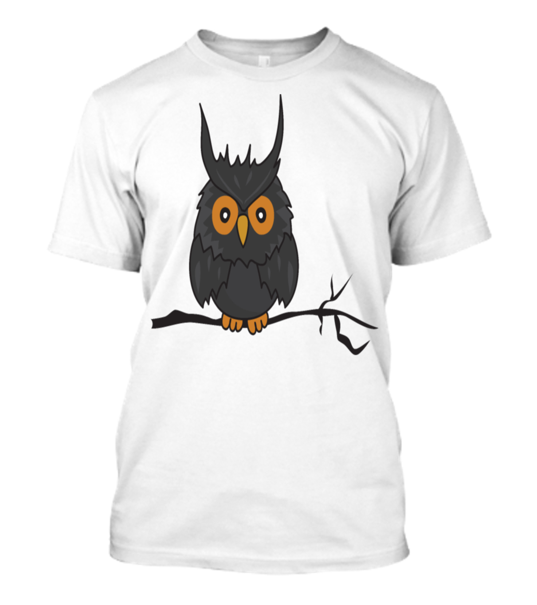 Owl Owlet Halloween Monster Zombie Horror Black Cartoon Bird T-Shirt