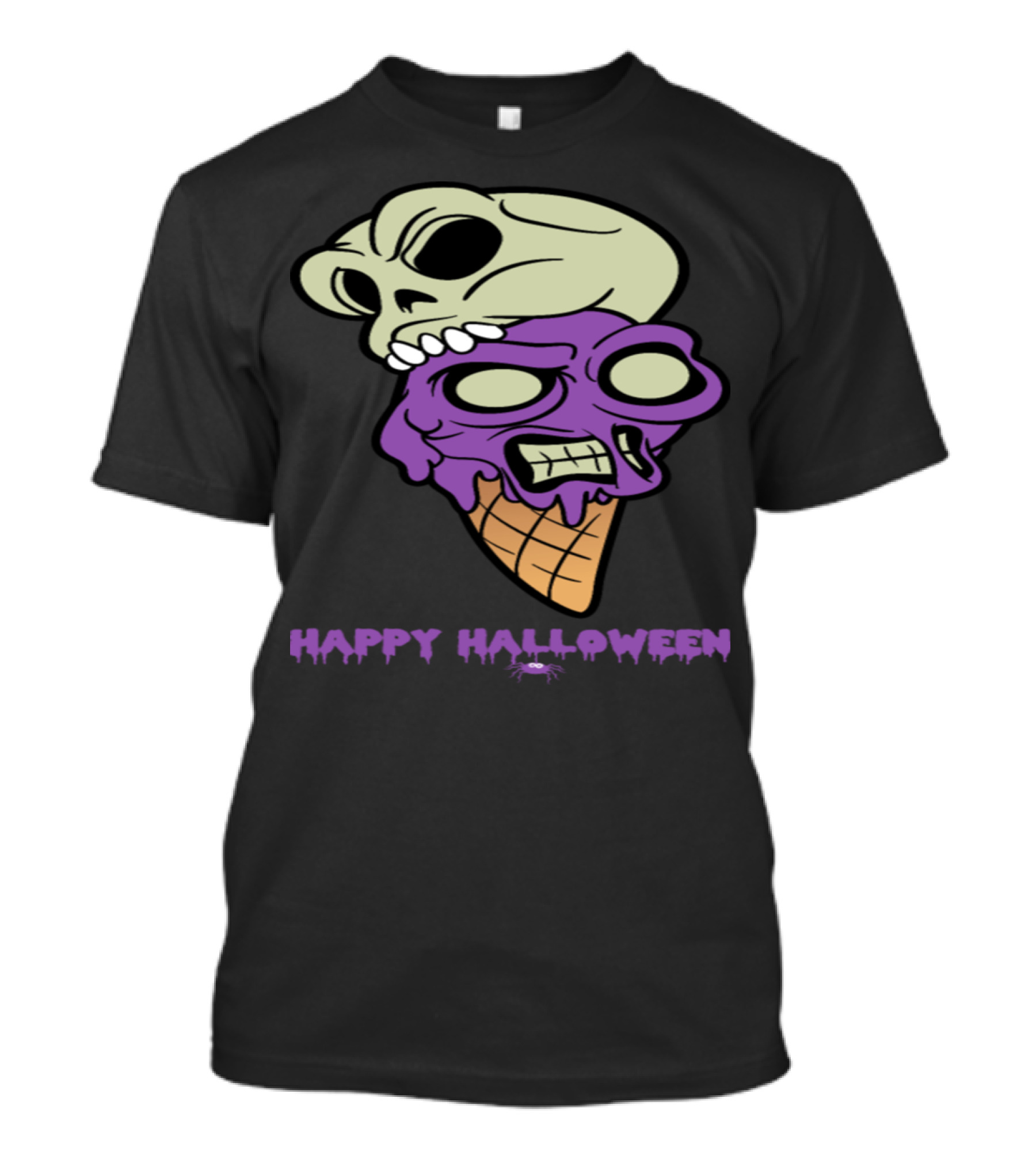 Happy Halloween Ice Cream Monster Zombie Horror T-Shirt
