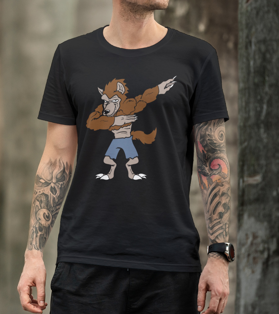 Dabbing Dancing Werewolf Monster For Halloween T-Shirt