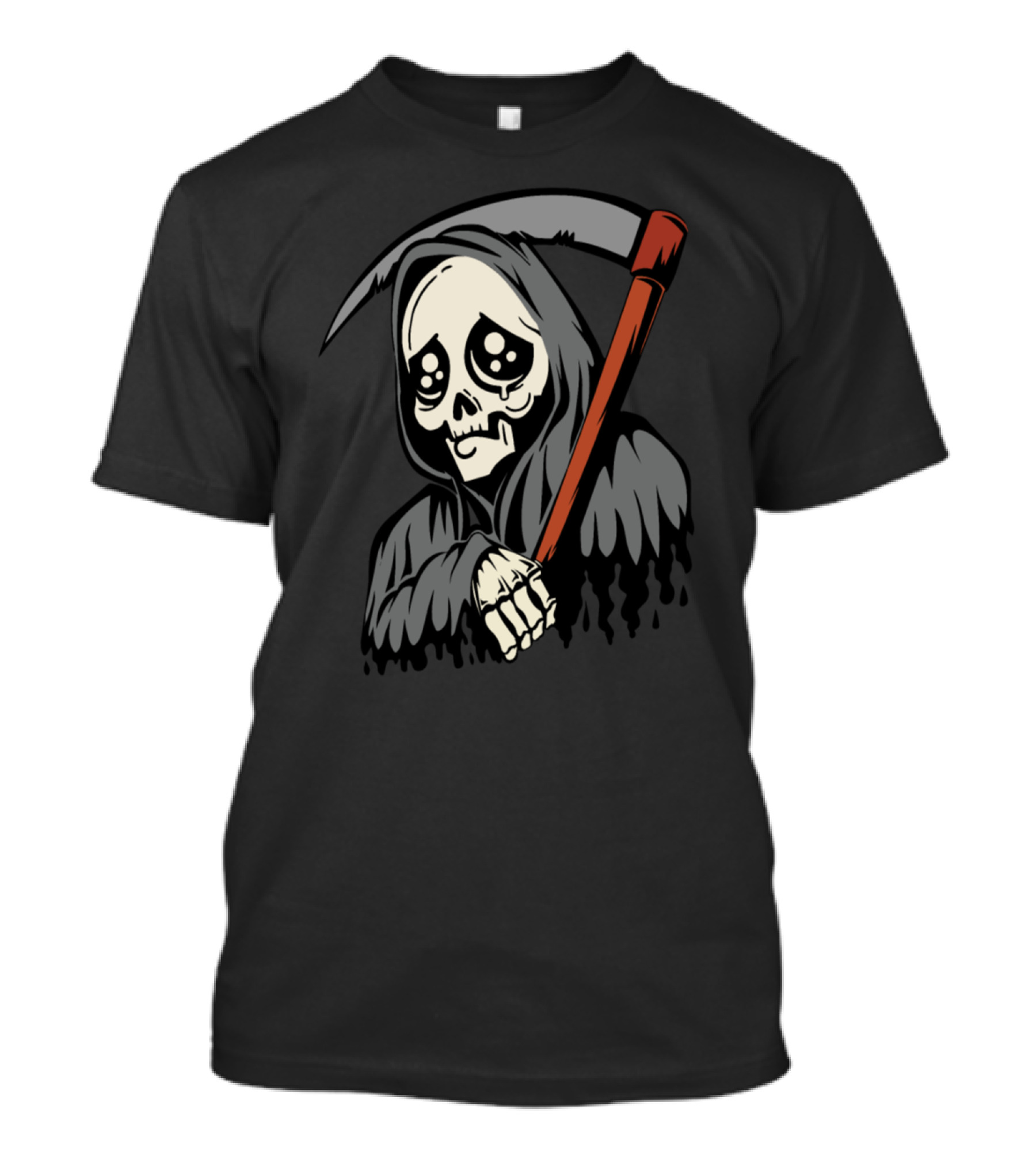 Grim Reaper Cute Sad Eyes With Scythe T-Shirt