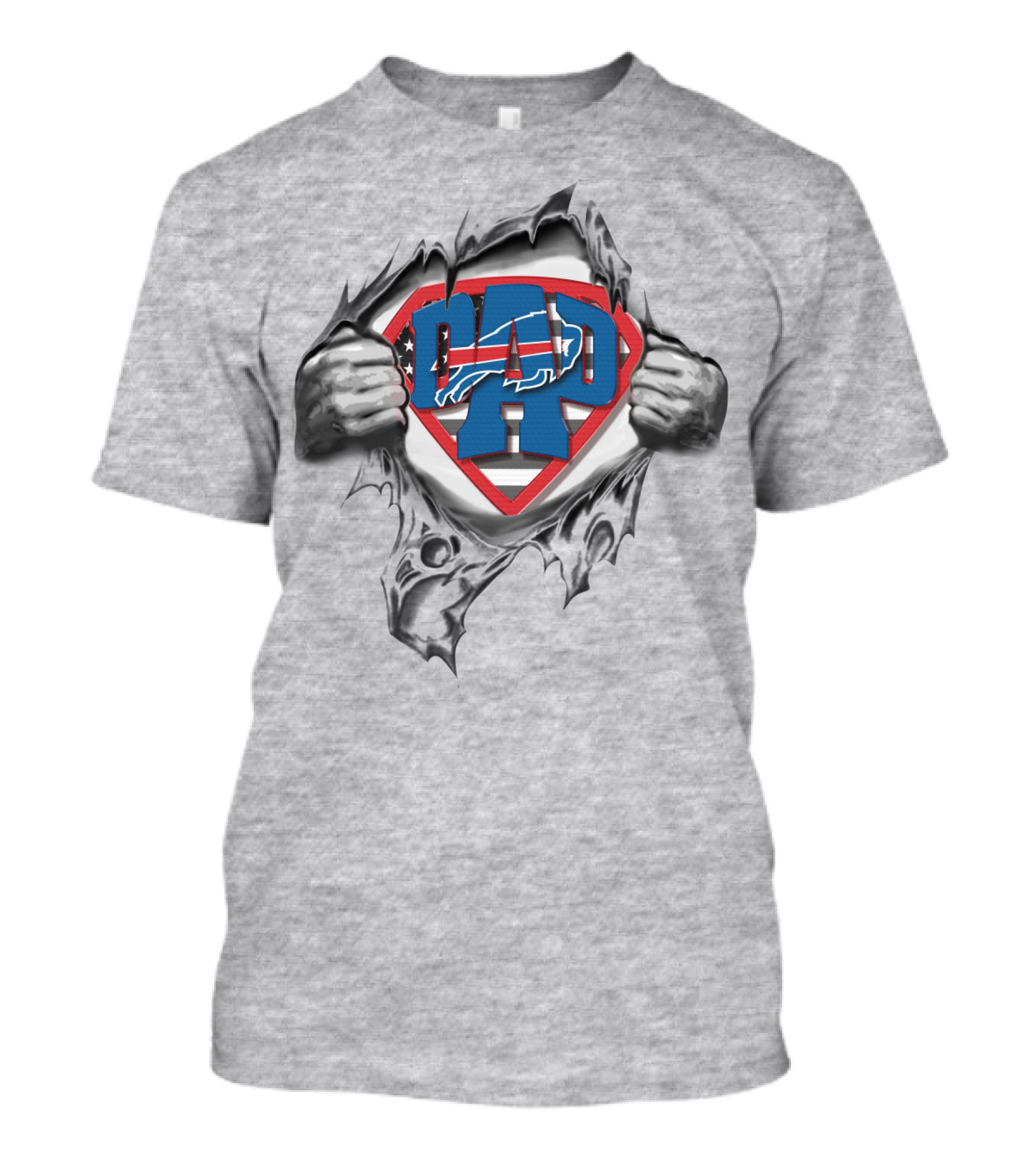 Buffalo Bills Superdad Logo With Torn Shirt Superman T-Shirt