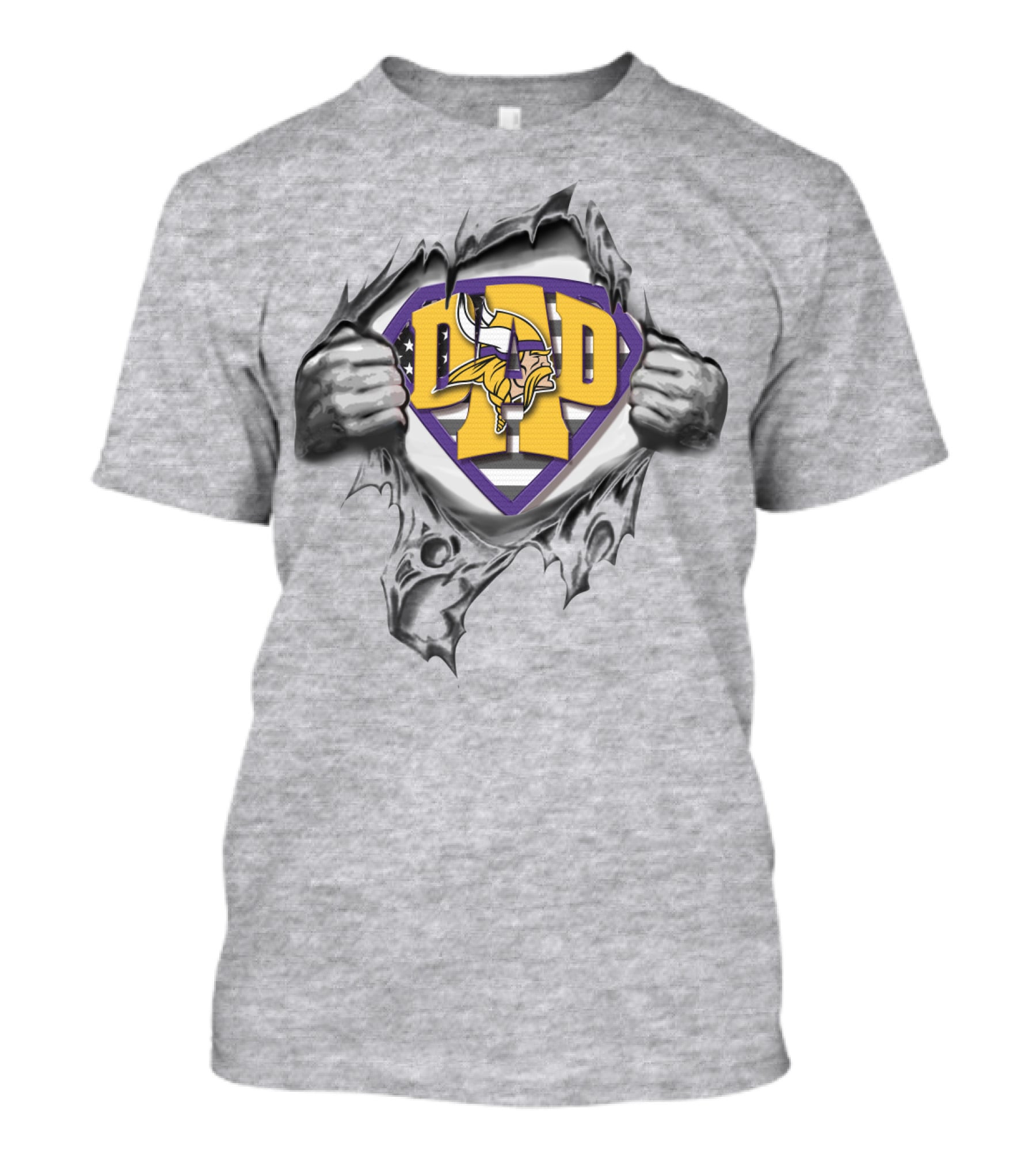 Superdad Minnesota Vikings Dad Emblem With Viking T-Shirt