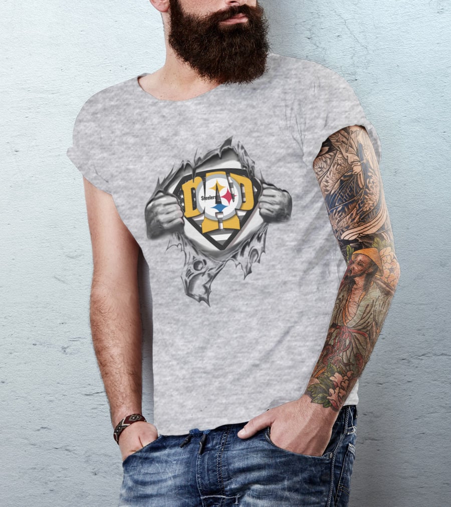 Pittsburgh Steelers Superdad Shield T-Shirt
