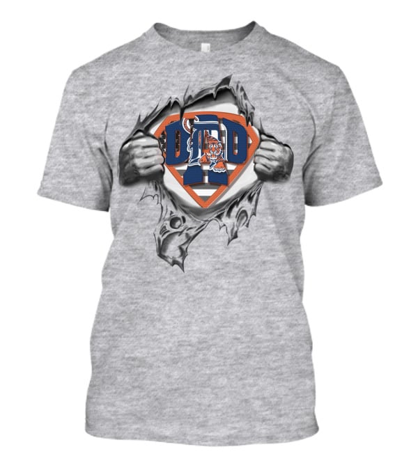 SUPERDAD Detroit Tigers Emblem With Tiger Mascot T-Shirt