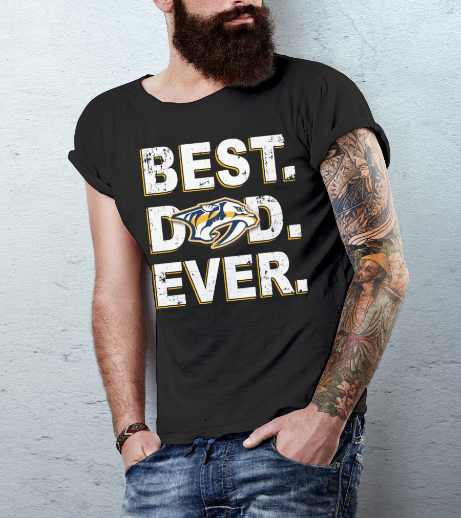 Best Dad Ever Nashville Predators Fan Gear T-Shirt