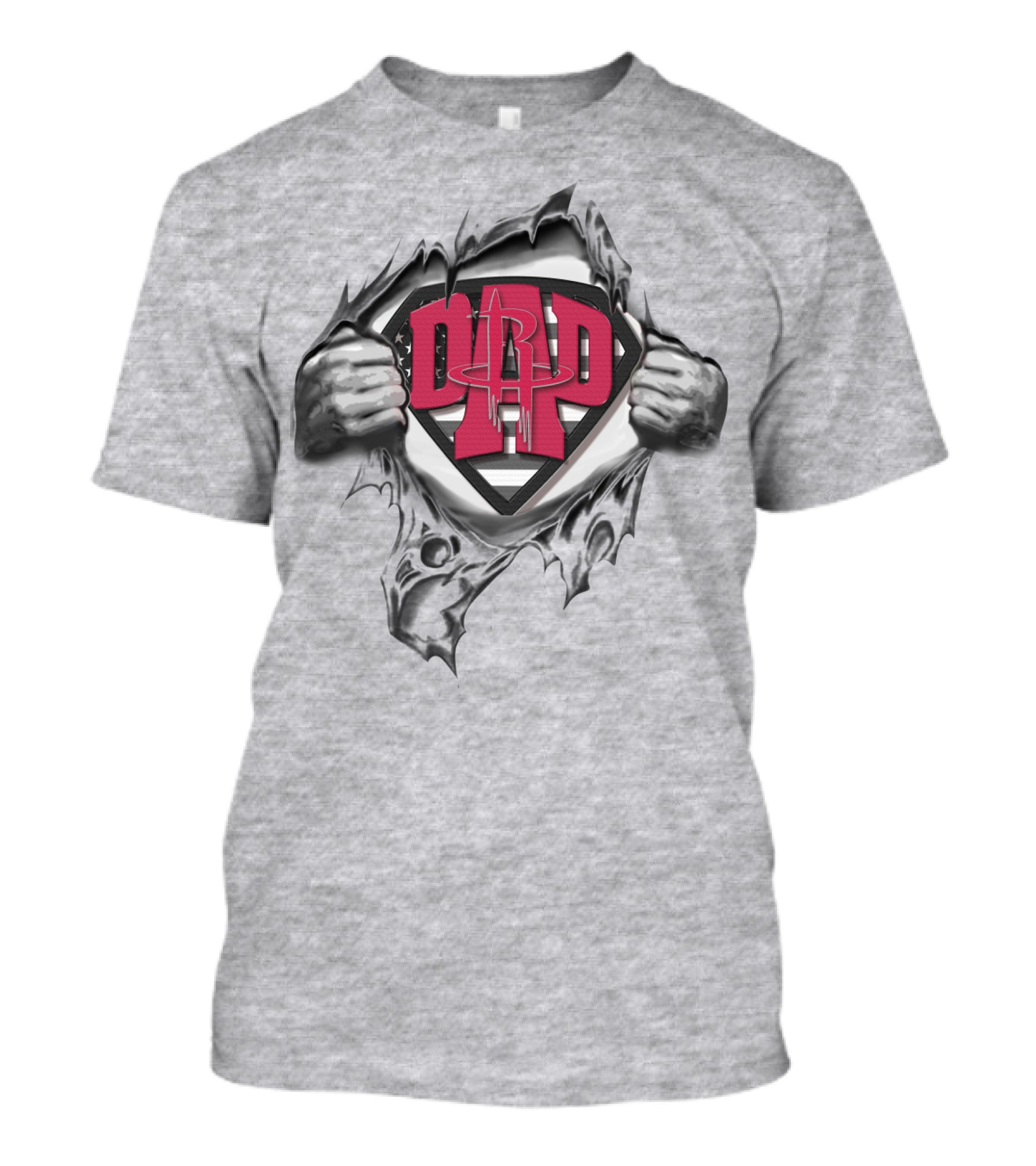 SUPERDAD Houston Rockets Logo Inside Ripped Suit T-Shirt